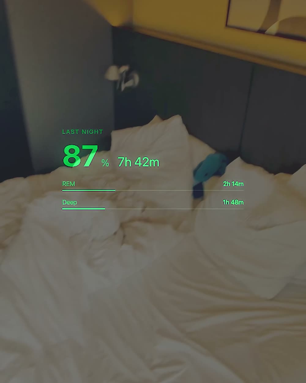 Sleep score shown through the lens